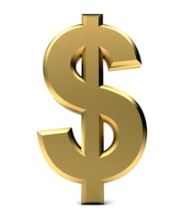 Golden dollar symbol isolated over a white background-1