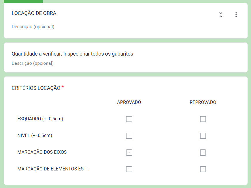 Acesso ao Controle de qualidade